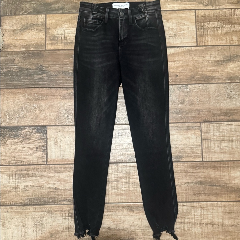NWT Flying Monkey Black MidRise Skinny Jeans Size 3/25 - Picture 1 of 6